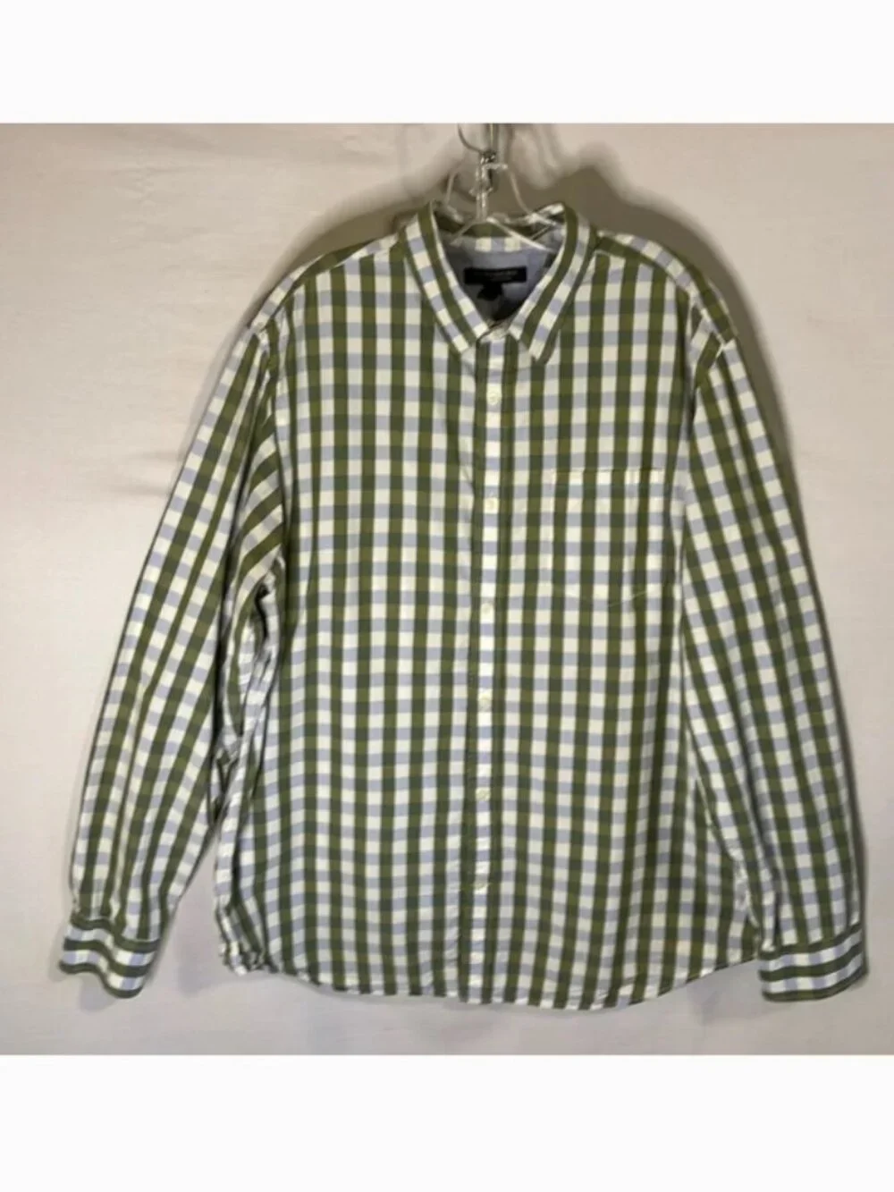 Banana Republic Green and Blue Button Up Shirt Men Size XL